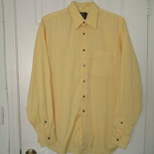 Ike Behar Mens L/S Yellow Stretch Cotton Dress Shirt - Size 16/37-38